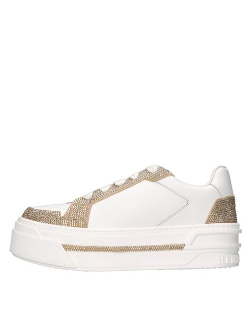 Sneakers in pelle e strass RENE CAOVILLA | C12415-050-0001V212BIANCO-BEIGE-ORO
